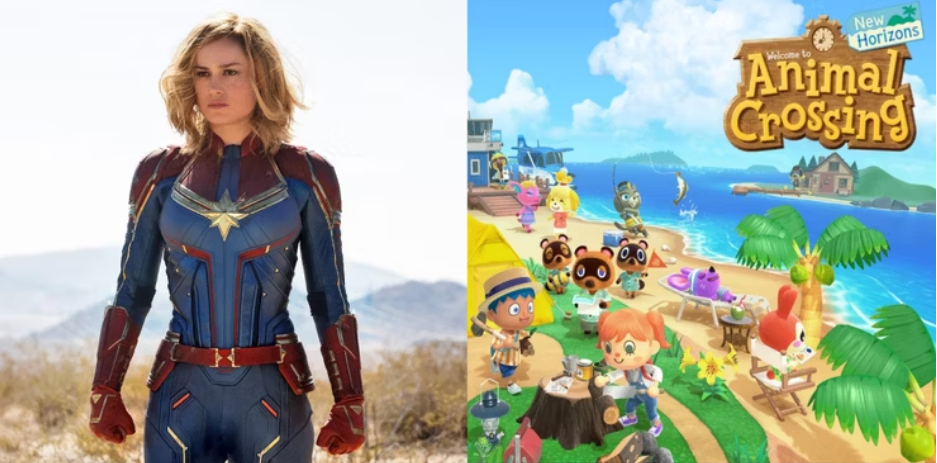 Captain Marvel Relaxes With Animal Crossing 